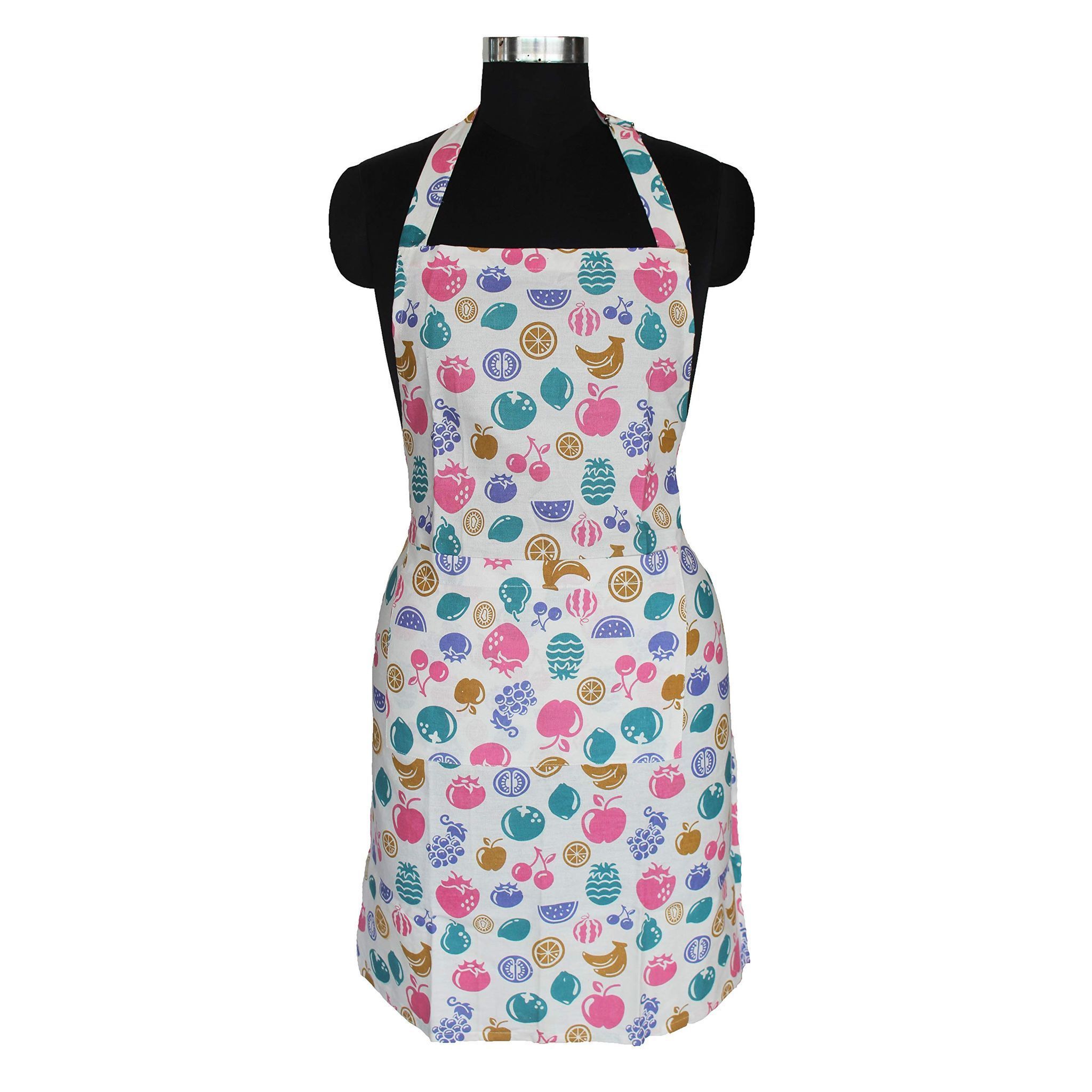 AIRWILL, 100% Cotton Designer Self Designed Bib Apron, Sized 65cm in Width and 80cm in Length with 2 Long Straps on Both Sides and Adjustable Buckle on Top. Pack of 1 pc