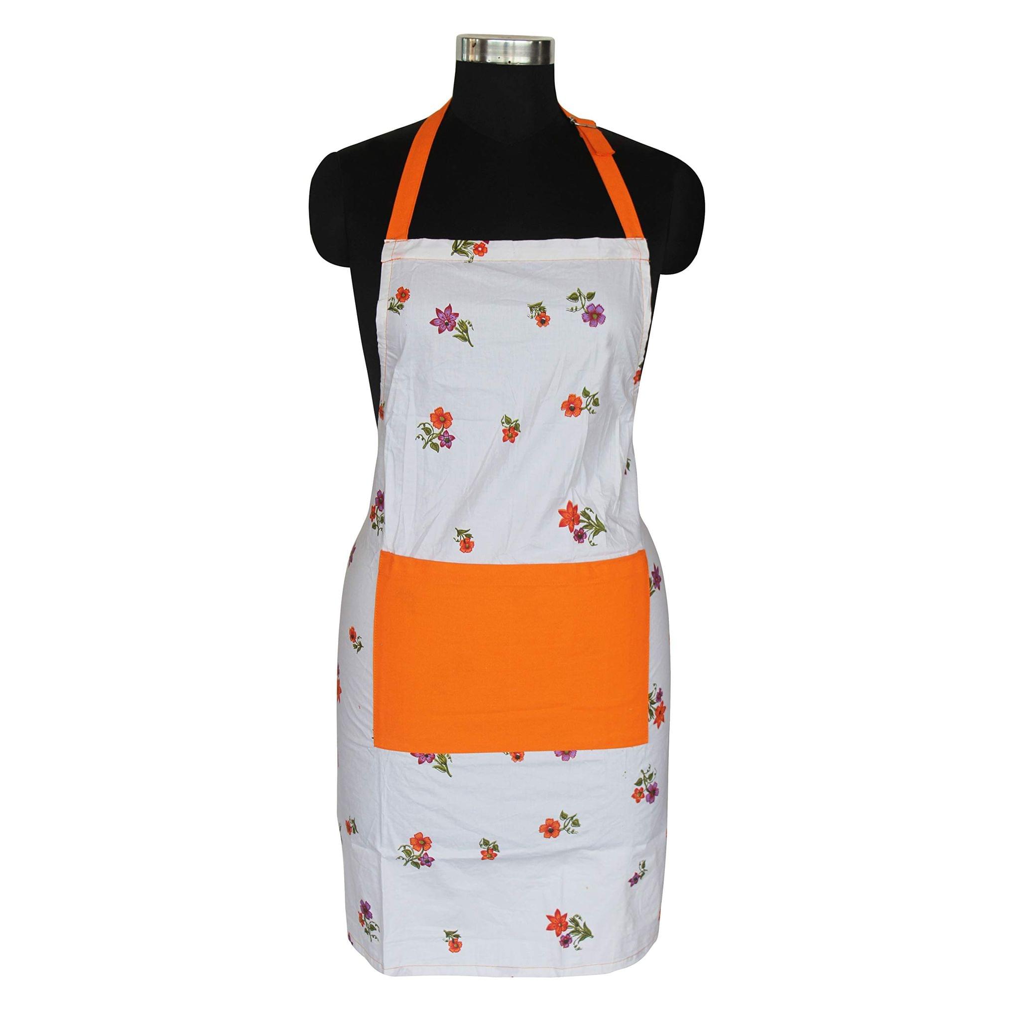 AIRWILL, 100% Cotton Designer Self Designed Bib Apron, Sized 65cm in Width and 80cm in Length with 2 Long Straps on Both Sides and Adjustable Buckle on Top. Pack of 1 pc