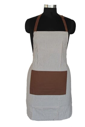 AIRWILL, 100% Cotton Designer Self Designed Bib Apron, Sized 65cm in Width and 80cm in Length with 2 Long Straps on Both Sides and Adjustable Buckle on Top. Pack of 1 pc