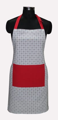 AIRWILL, 100% Cotton Designer Printed Aprons, Sized 65cm in Width & 80cm in Length with 1 Center Pocket, Adjustable Buckle on Top and 2 Long Ties on Both 2 Sides. Pack of 1 piece