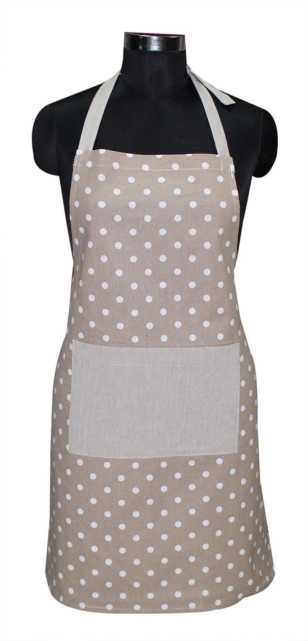AIRWILL, 100% Cotton Designer Printed Aprons, Sized 65cm in Width & 80cm in Length with 1 Center Pocket, Adjustable Buckle on Top and 2 Long Ties on Both 2 Sides. Pack of 1 piece