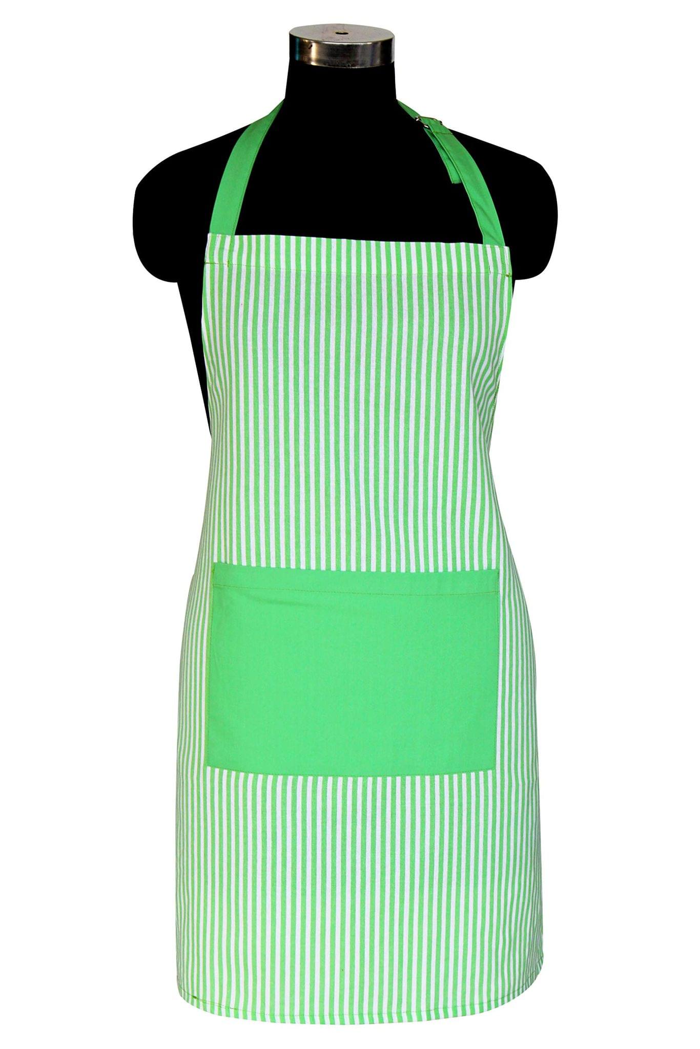 AIRWILL, 100% cotton designer aprons, sized 65cm in width and 80cm in length with 1 center pocket, adjustable buckle on top and 2 long ties on both 2 sides. Pack of 1 piece.