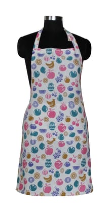 AIRWILL, 100% Cotton Designer Printed Aprons, Sized 65cm in Width & 80cm in Length with 1 Center Pocket, Adjustable Buckle on Top and 2 Long Ties on Both 2 Sides. Pack of 1 piece