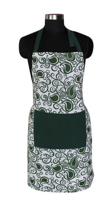 AIRWILL, 100% Cotton Designer Printed Aprons, Sized 65cm in Width & 80cm in Length with 1 Center Pocket, Adjustable Buckle on Top and 2 Long Ties on Both 2 Sides. Pack of 1 piece