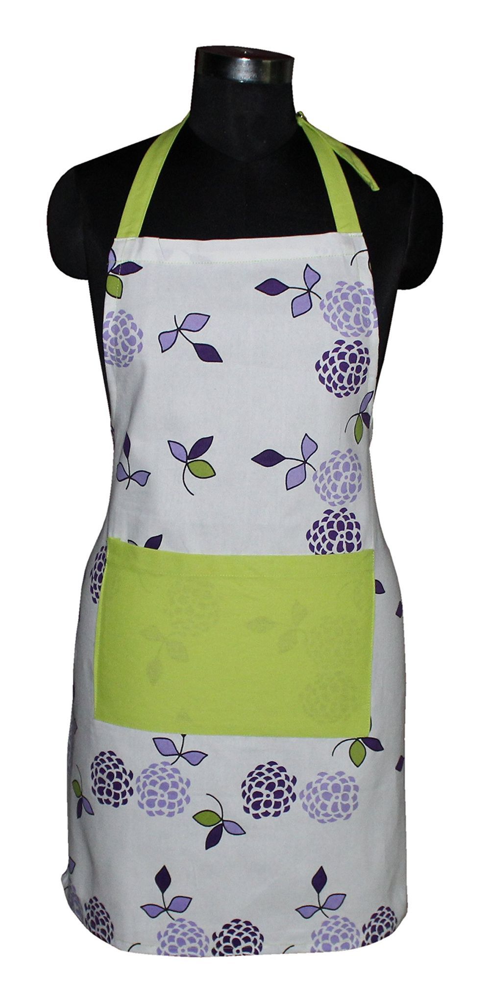 AIRWILL, 100% Cotton Designer Printed Aprons, Sized 65cm in Width & 80cm in Length with 1 Center Pocket, Adjustable Buckle on Top and 2 Long Ties on Both 2 Sides. Pack of 1 piece