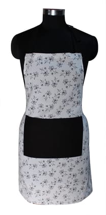 AIRWILL, 100% Cotton Designer Printed Aprons, Sized 65cm in Width & 80cm in Length with 1 Center Pocket, Adjustable Buckle on Top and 2 Long Ties on Both 2 Sides. Pack of 1 piece