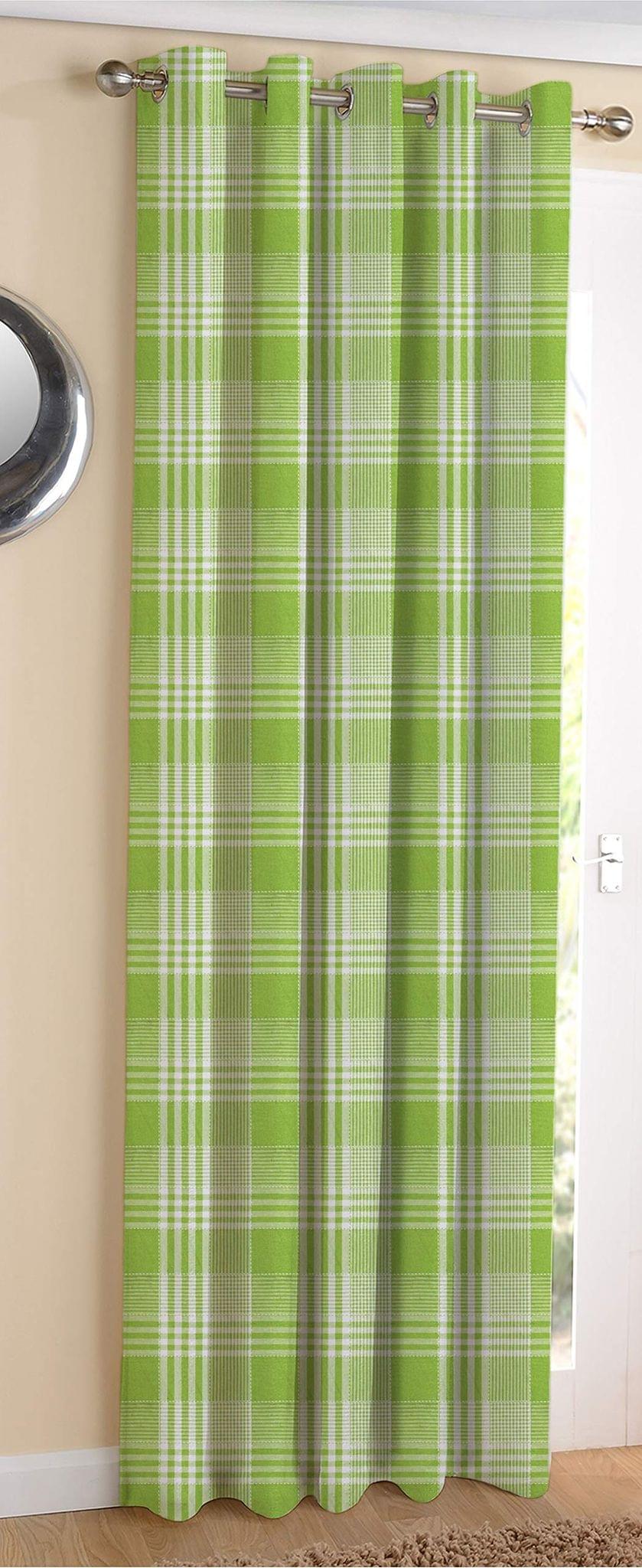 AIRWILL Cotton Track Dobby Green Designed Blackout and Room Darkening 5ft Window Curtains Pack of 1 pc. (Self Design - Green)