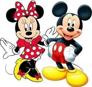 APM Mickey Mouse & Minnie Mouse Wall Sticker Fully Waterproof Vinyl Sticker self Adhesive for Living Room, Bedroom, Office, Kids Room 12X18 inches (MM4)