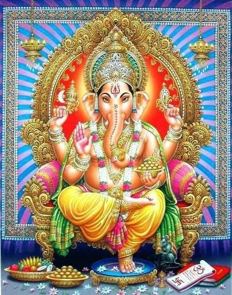 APM Ganpati Wall Sticker/Ganpati Bappa Fully Waterproof Vinyl Sticker self Adhesive for Living Room, Bedroom, Office, Kids Room 12X18 inches (GH7)