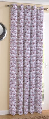 AIRWILL Cotton Single Leaf Brown Designed Blackout and Room Darkening 7ft Door Curtains Pack of 1 pc. (Floral - Brown)