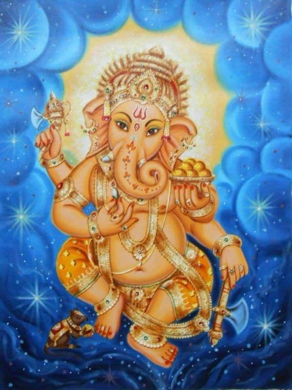 APM Ganpati Wall Sticker/Ganpati Bappa Fully Waterproof Vinyl Sticker self Adhesive for Living Room, Bedroom, Office, Kids Room 12X18 inches (GH9)