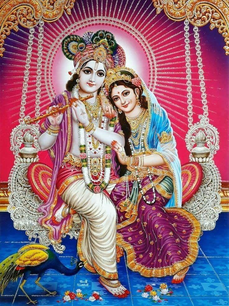 APM Radha Krishna Wall Sticker Fully Waterproof Vinyl Sticker self Adhesive for Living Room, Bedroom, Office, Kids Room 12X18 inches (RK11)