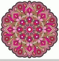 APM Rangoli Waterproof Laminated Floor Sticker in 15X15 inches (RL14)