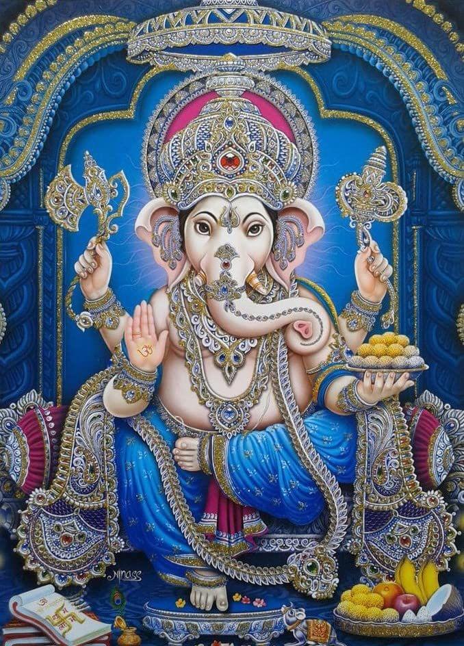 APM Ganpati Wall Sticker/Ganpati Bappa Fully Waterproof Vinyl Sticker self Adhesive for Living Room, Bedroom, Office, Kids Room 12X18 inches (GH13)