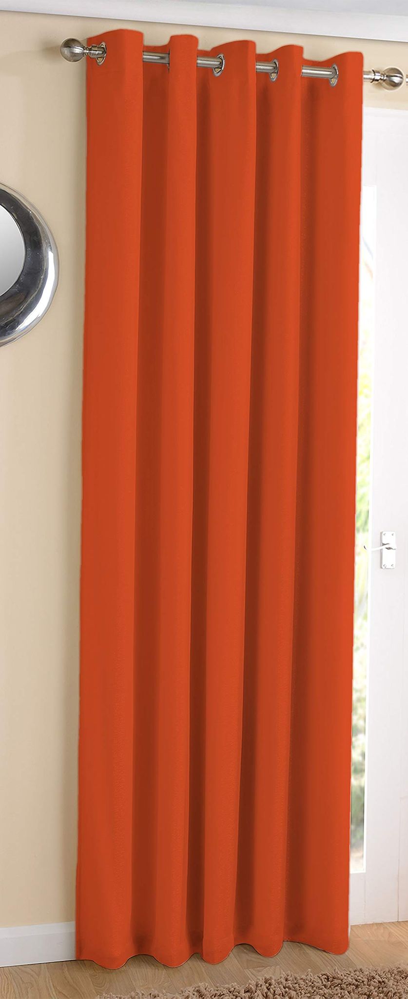 AIRWILL Cotton Plain Orange Designed Blackout and Room Darkening 5ft Window Curtains Pack of 1 pc. (Solid - Orange)