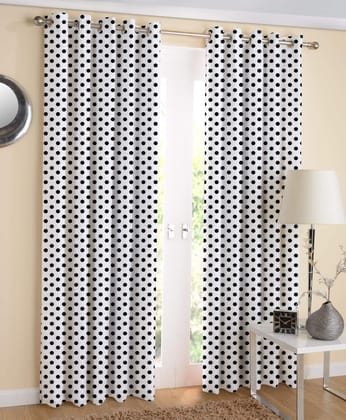 AIRWILL, 100% Cotton Eyelet Door Curtains Sized 4ft in Width and 7ft in Length, Multicolor Pack of 2 Pieces