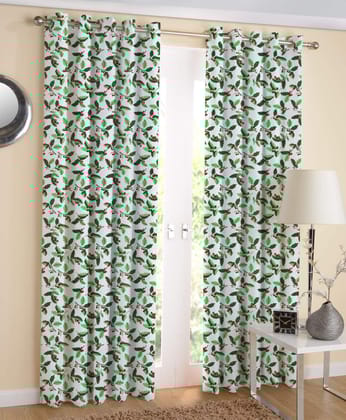 AIRWILL Cotton Eyeleted Door Curtains (4ft W x 7ft L, Multicolour) - Pack of 2 Pieces
