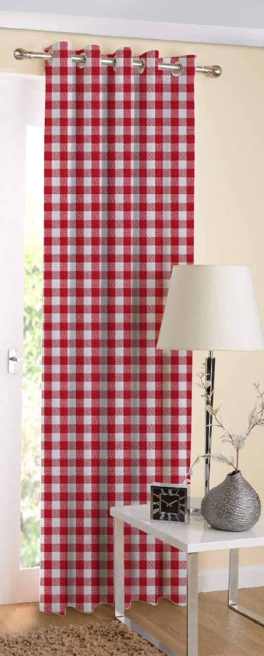 AIRWILL Cotton Grommet Door Curtain, 4x7 ft, Red
