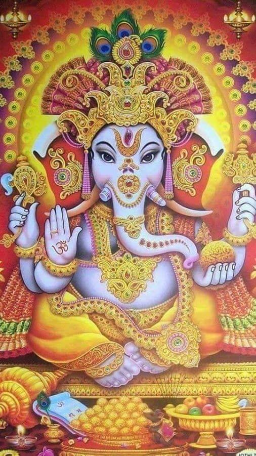 APM Ganpati Wall Sticker/Ganpati Bappa Fully Waterproof Vinyl Sticker self Adhesive for Living Room, Bedroom, Office, Kids Room 12X18 inches (GD13)