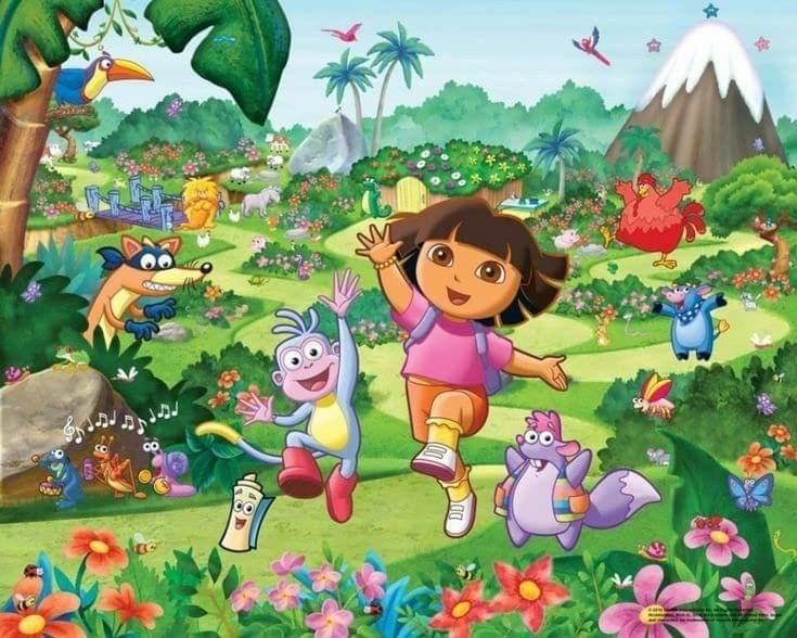 APM Dora Cartoon Wall Sticker Fully Waterproof Vinyl Sticker self Adhesive for Living Room, Bedroom, Office, Kids Room 12X18 inches (D12)