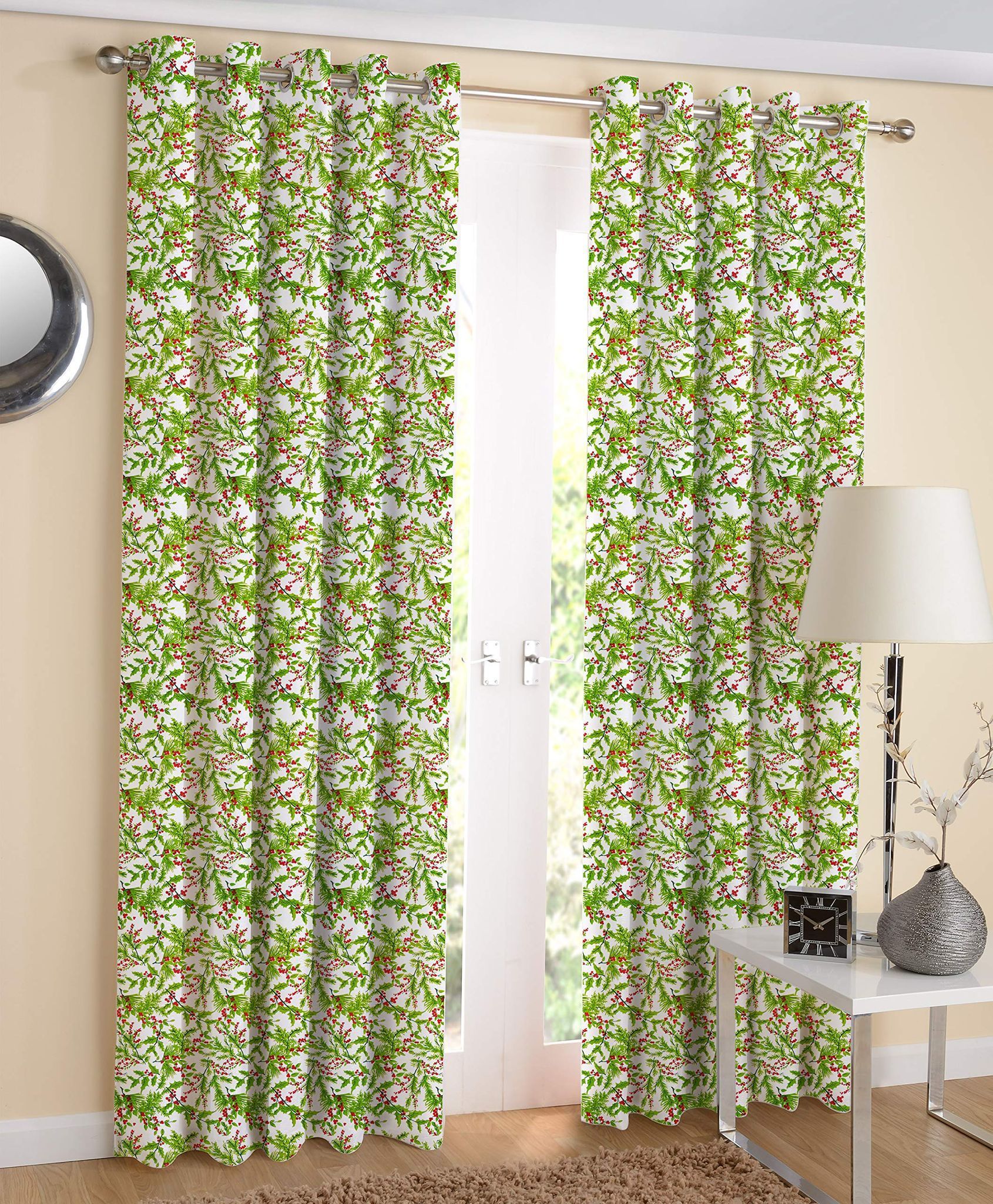 AIRWILL Cotton Eyeleted 7ft Door Curtains (Pack of 2)