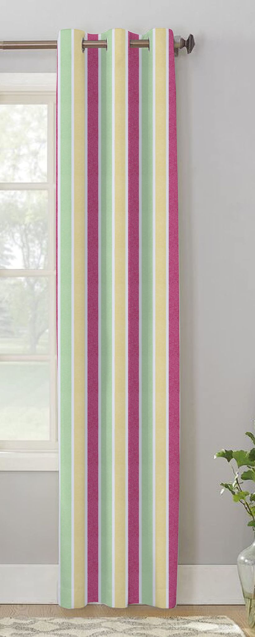 AIRWILL, Cotton Roman Stripe Designed Striped Pattern Door - 4x7ft Curtains - (Pack of 1 pc) - Multicolor
