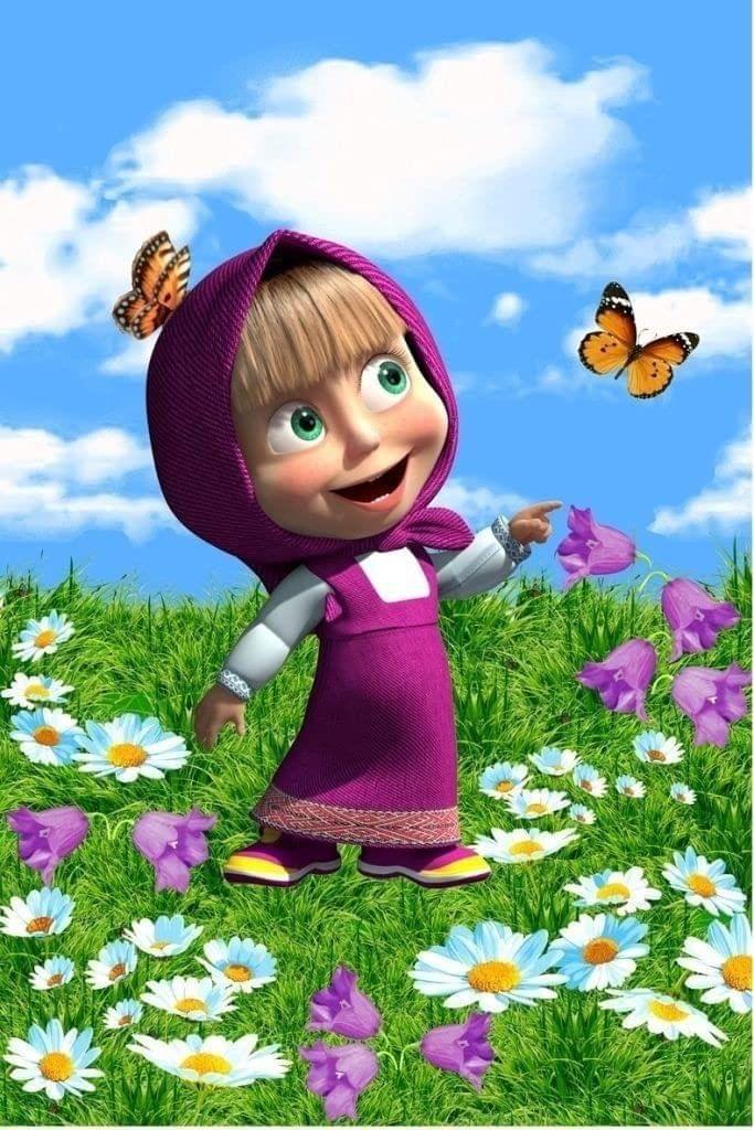 APM Masha & The Bear Wall Sticker Fully Waterproof Vinyl Sticker self Adhesive for Living Room, Bedroom, Office, Kids Room 12X18 inches (MB10)