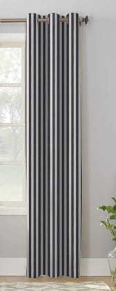 AIRWILL, Cotton Candy Stripe Black Designed Striped Pattern Door - 4x7ft Curtains - (Pack of 1 pc) - Black
