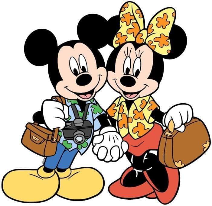 APM Mickey Mouse & Minnie Mouse Wall Sticker Fully Waterproof Vinyl Sticker self Adhesive for Living Room, Bedroom, Office, Kids Room 12X18 inches (MM6)
