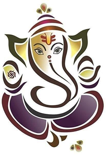 APM Ganpati Wall Sticker/Ganpati Bappa Fully Waterproof Vinyl Sticker self Adhesive for Living Room, Bedroom, Office, Kids Room 12X18 inches (GN7)