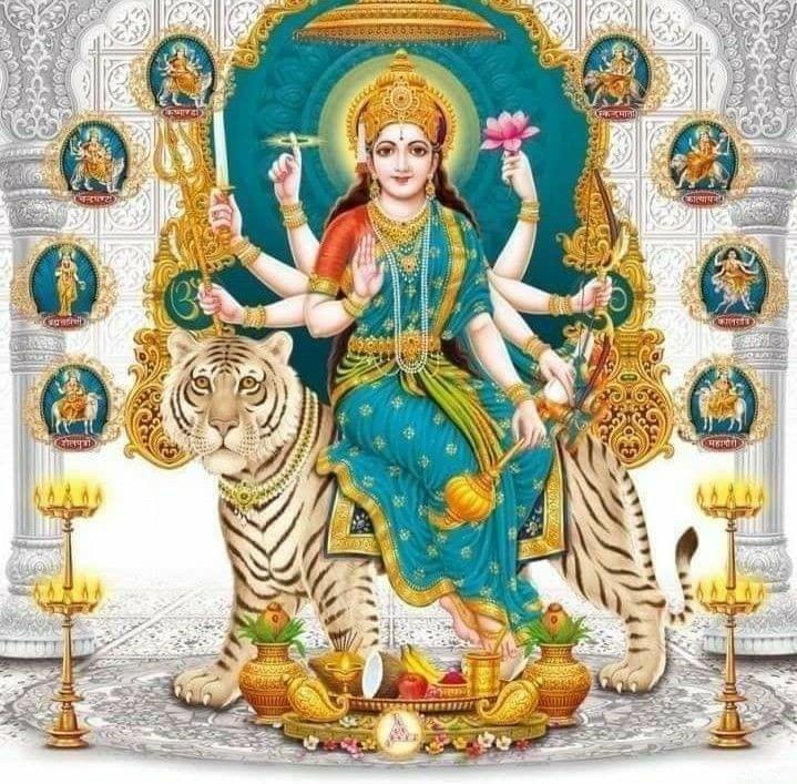 APM MAA Durga Wall Vinyl Sticker Fully Waterproof Size 12X18 inches (DW19)