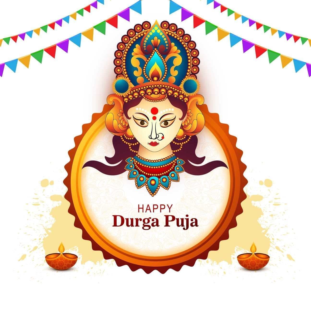 APM Durga Pooja Transparent Waterproof Sticker in 18x18 inches (DP4)