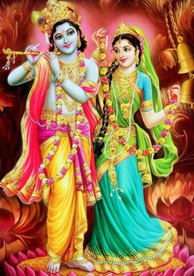 APM Radha Krishna Wall Sticker Fully Waterproof Vinyl Sticker self Adhesive for Living Room, Bedroom, Office, Kids Room 12X18 inches (RK3)