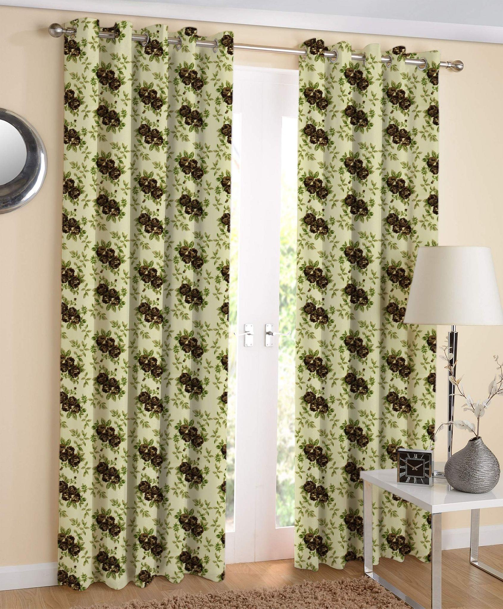 AIRWILL, 100% Cotton Designer Door Curtains, Sized 4ft in Width and 7ft in Length. Pack of 2 Pieces