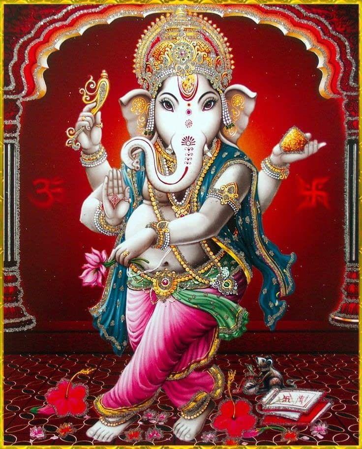 APM Ganpati Wall Sticker/Ganpati Bappa Fully Waterproof Vinyl Sticker self Adhesive for Living Room, Bedroom, Office, Kids Room 12X18 inches (GC22)