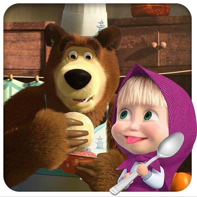 APM Masha & The Bear Wall Sticker Fully Waterproof Vinyl Sticker self Adhesive for Living Room, Bedroom, Office, Kids Room 12X18 inches (MT4)