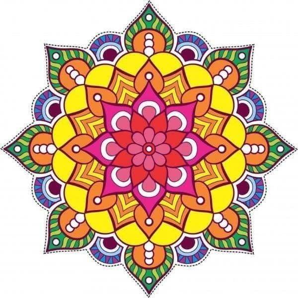 APM Rangoli Waterproof Laminated Floor Sticker in 12x12 inches (12, RS10)