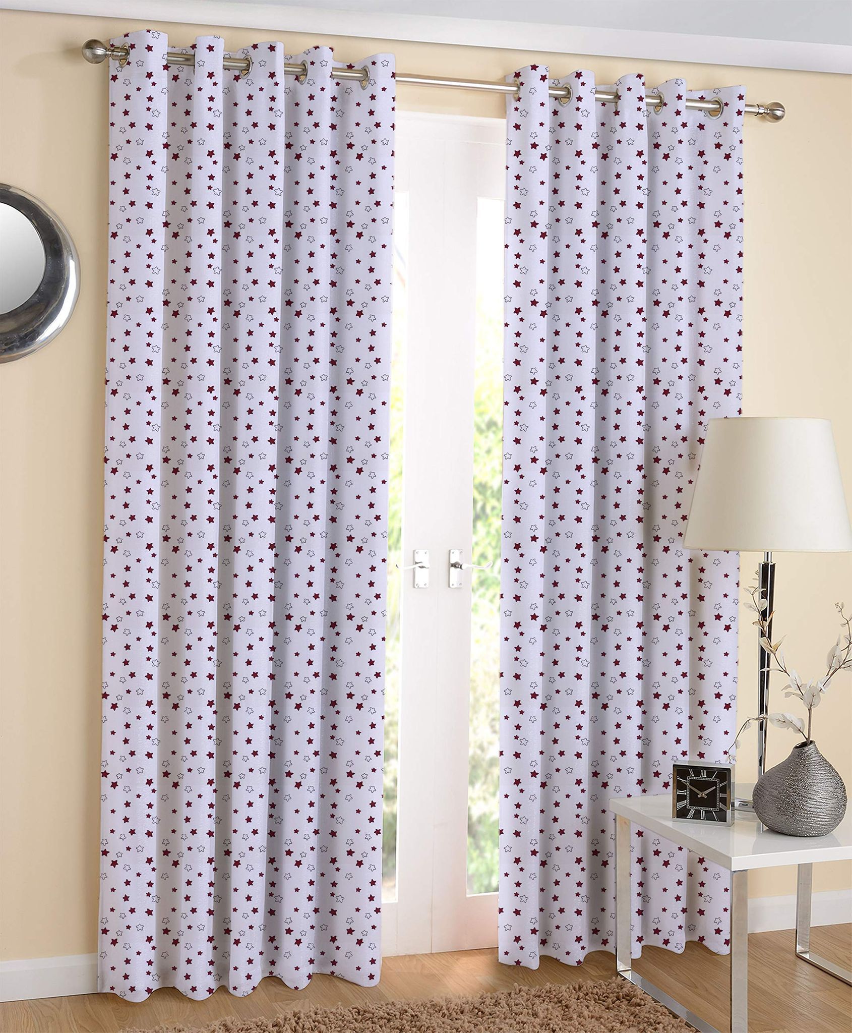 AIRWILL Cotton Window Curtain (4 x 5 ft, Multicolour) -Pack of 2