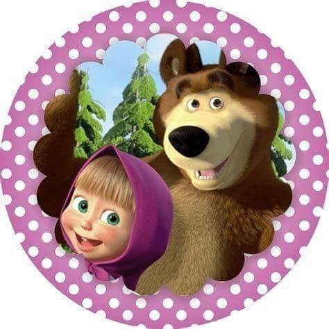 APM Masha & The Bear Wall Sticker Fully Waterproof Vinyl Sticker self Adhesive for Living Room, Bedroom, Office, Kids Room 12X18 inches (MM4)