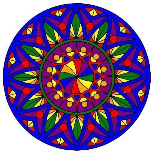 APM Rangoli Waterproof Laminated Floor Sticker in 15X15 inches (RR9)