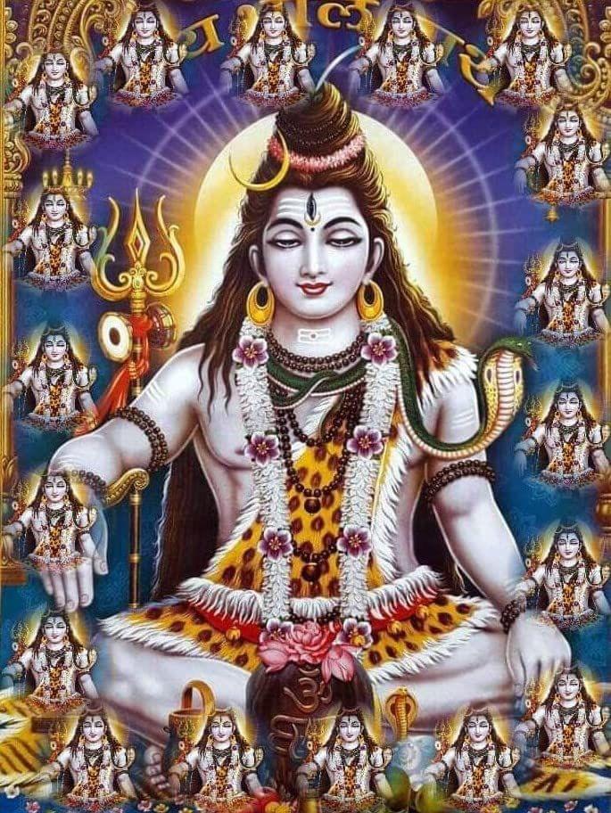 APM Shiv JI Wall Sticker Fully Waterproof Vinyl Sticker self Adhesive for Living Room, Bedroom, Office, Kids Room 12X18 inches (S2)
