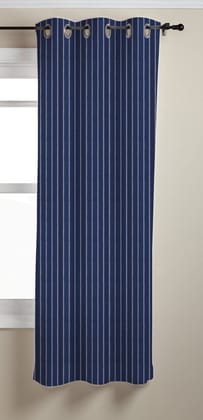 AIRWILL, Cotton Striped Pattern Window - 4x5ft Curtains - (Pack of 1 pc) - Blue