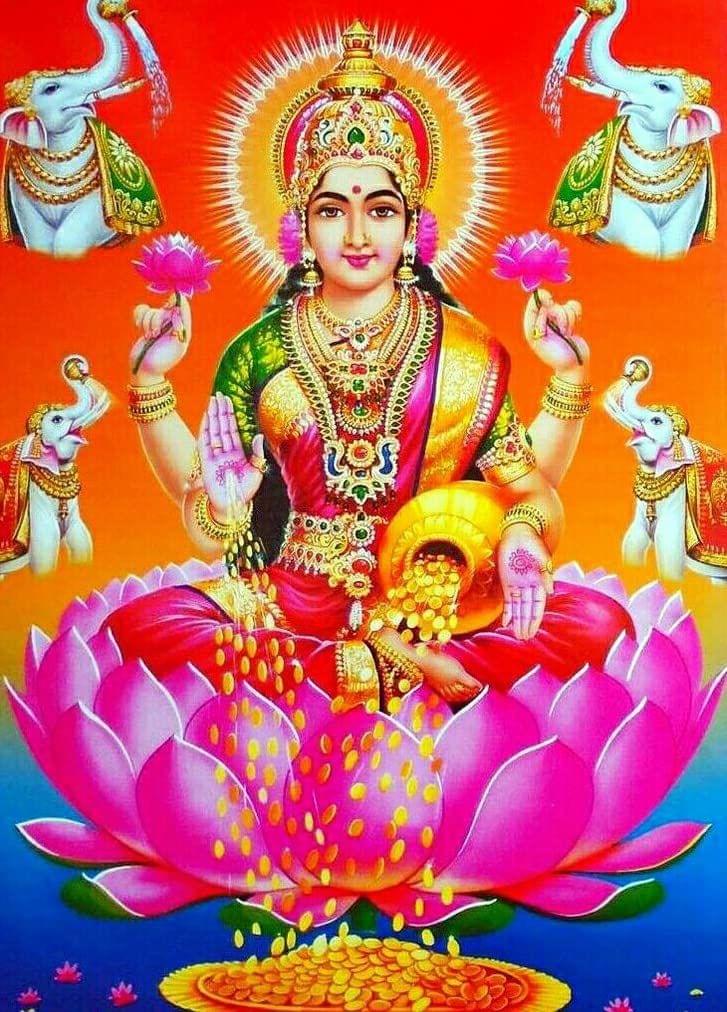 APM Goddess LAXMI JI Wall Vinyl Sticker Fully Waterproof Siize 12X18 inches (LS10)