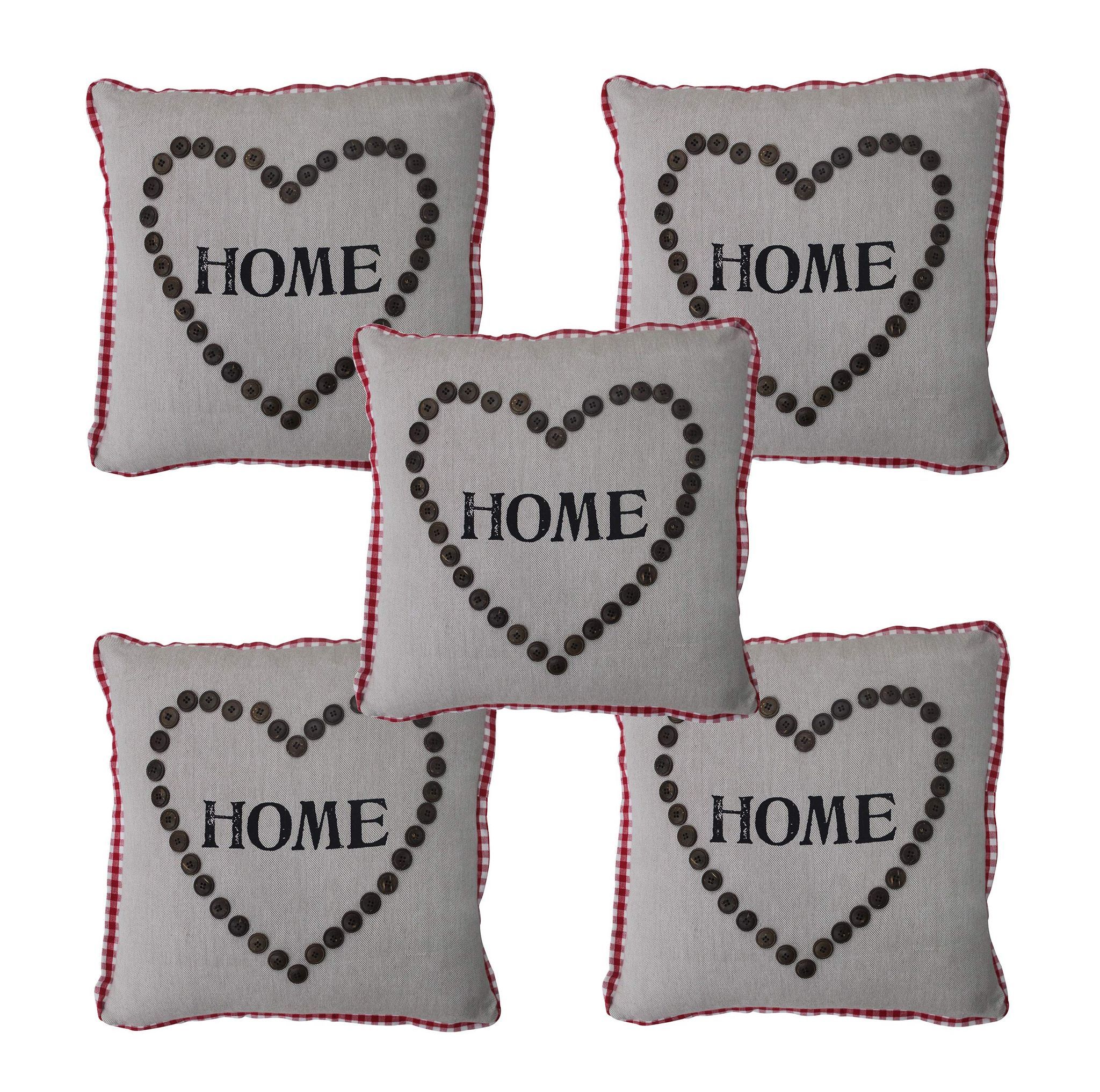 AIRWILL Cotton Self Design 40cm Square Cushion Covers (Multicolor, Pack of 5)