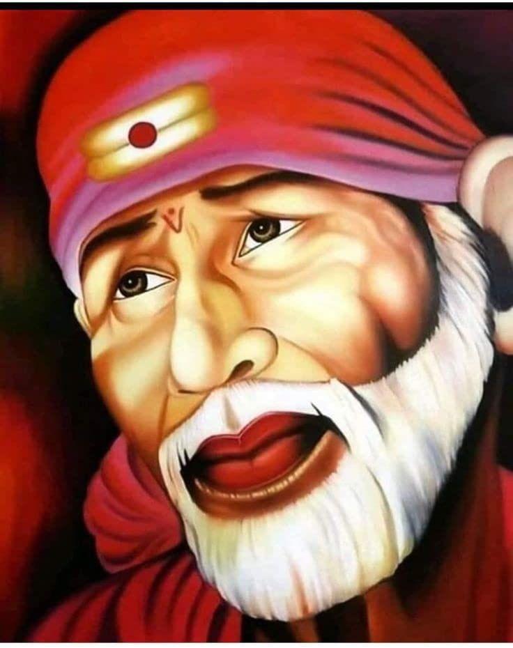 APM SAI Baba Wall Sticker Fully Waterproof Vinyl Sticker self Adhesive for Living Room, Bedroom, Office, Kids Room 12X18 inches (S17)