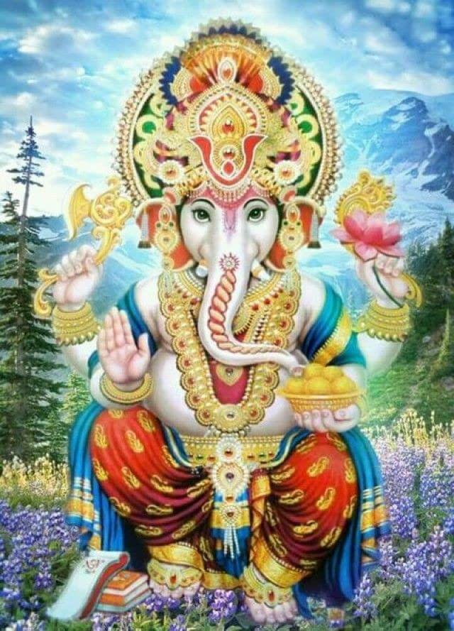 APM Ganpati Wall Sticker/Ganpati Bappa Fully Waterproof Vinyl Sticker self Adhesive for Living Room, Bedroom, Office, Kids Room 12X18 inches (GN20)