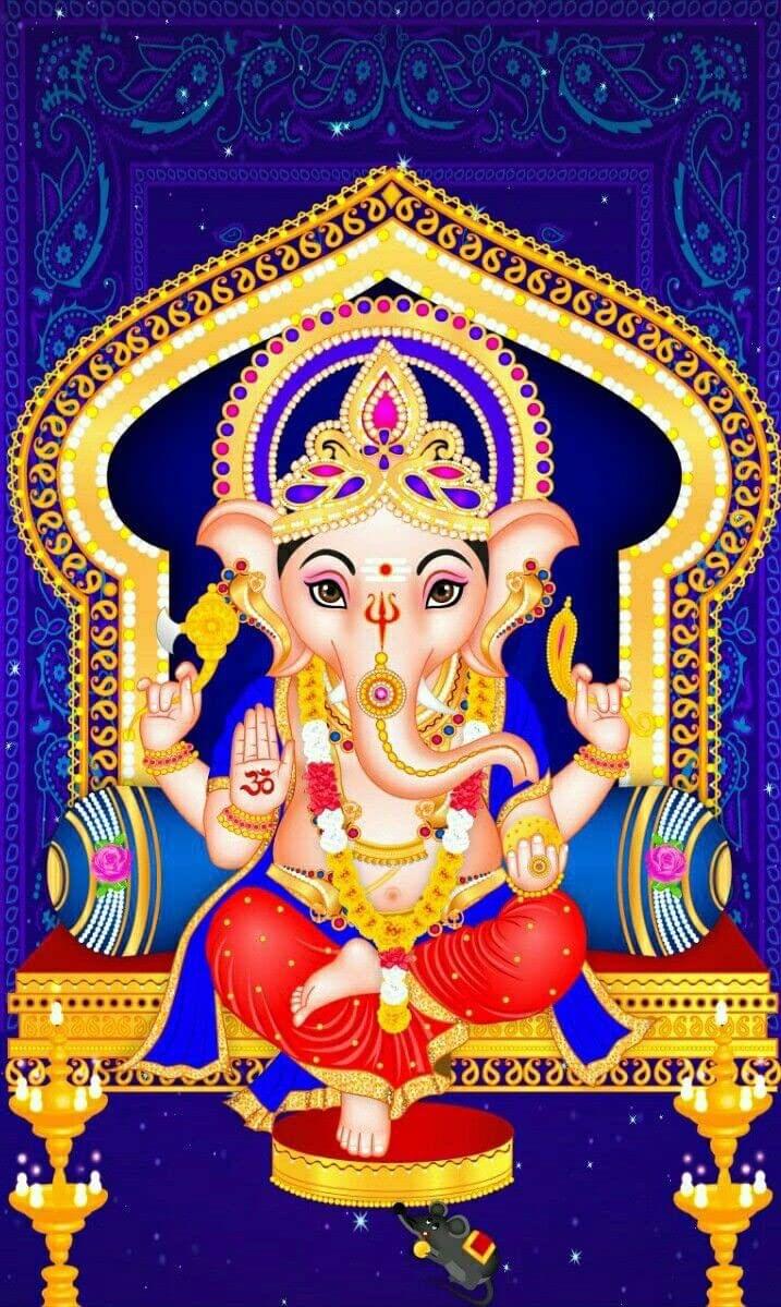 APM Ganpati Wall Sticker/Ganpati Bappa Fully Waterproof Vinyl Sticker self Adhesive for Living Room, Bedroom, Office, Kids Room 12X18 inches (GH15)