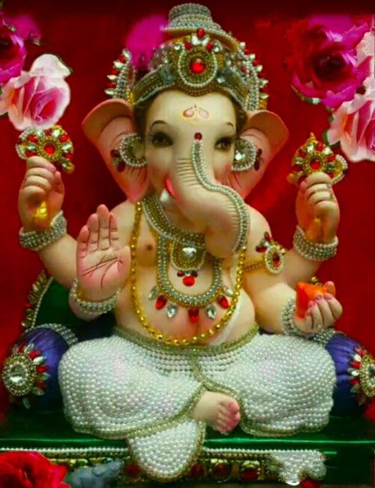 APM Ganpati Wall Sticker/Ganpati Bappa Fully Waterproof Vinyl Sticker self Adhesive for Living Room, Bedroom, Office, Kids Room 12X18 inches (G4)