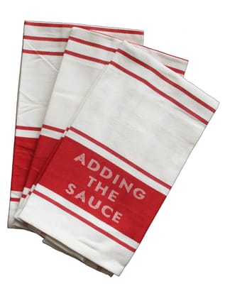 AIRWILL Cotton Kitchen Towels , Red - Pack of 3 pcs