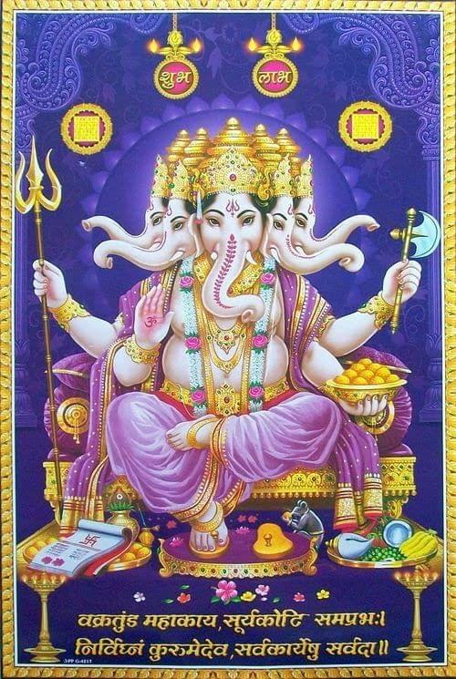 APM Ganpati Wall Sticker/Ganpati Bappa Fully Waterproof Vinyl Sticker self Adhesive for Living Room, Bedroom, Office, Kids Room 12X18 inches (GC5)